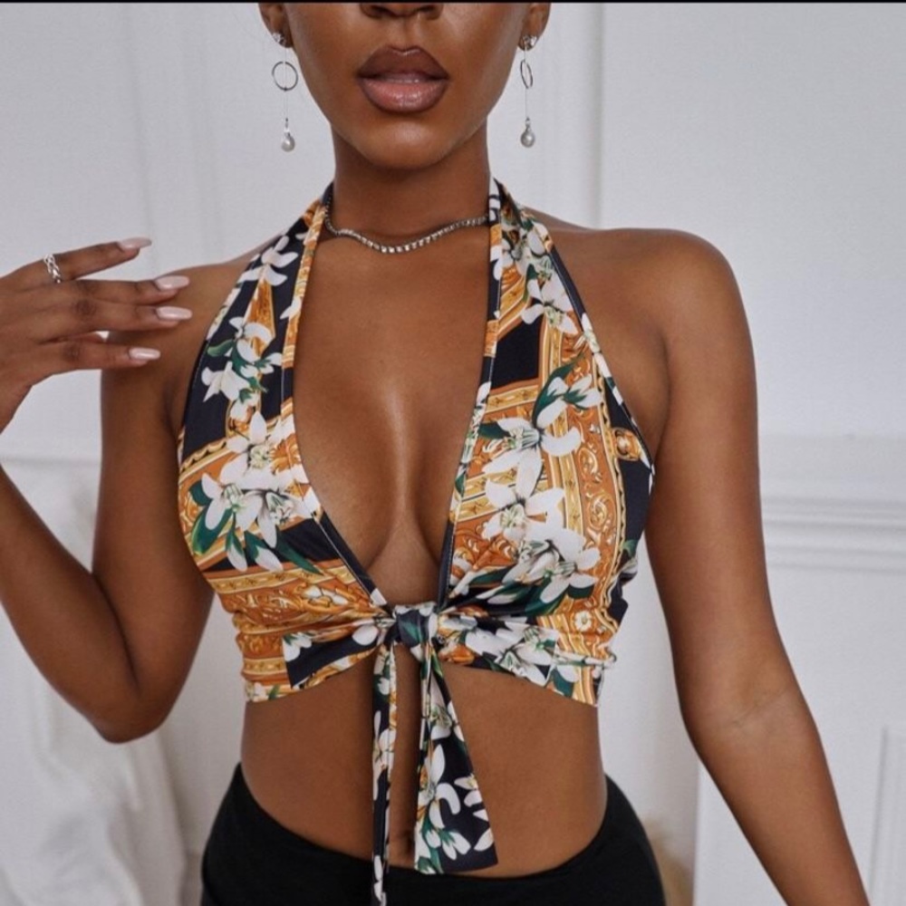 SHEIN Halter floral top